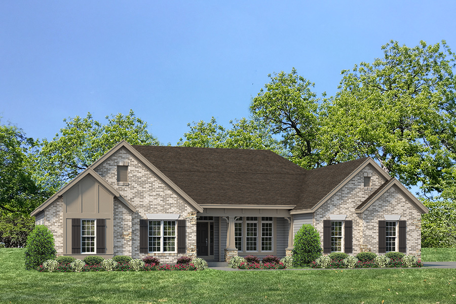 Nantucket II Elv IV - Ranch House Plans in MO