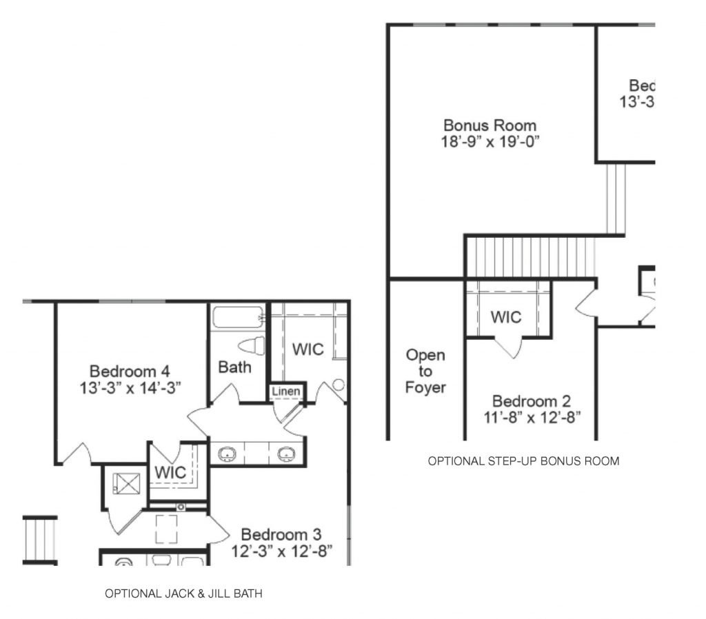 Wyndham 2nd FL Options - 1.5 Story House Plans in MO
