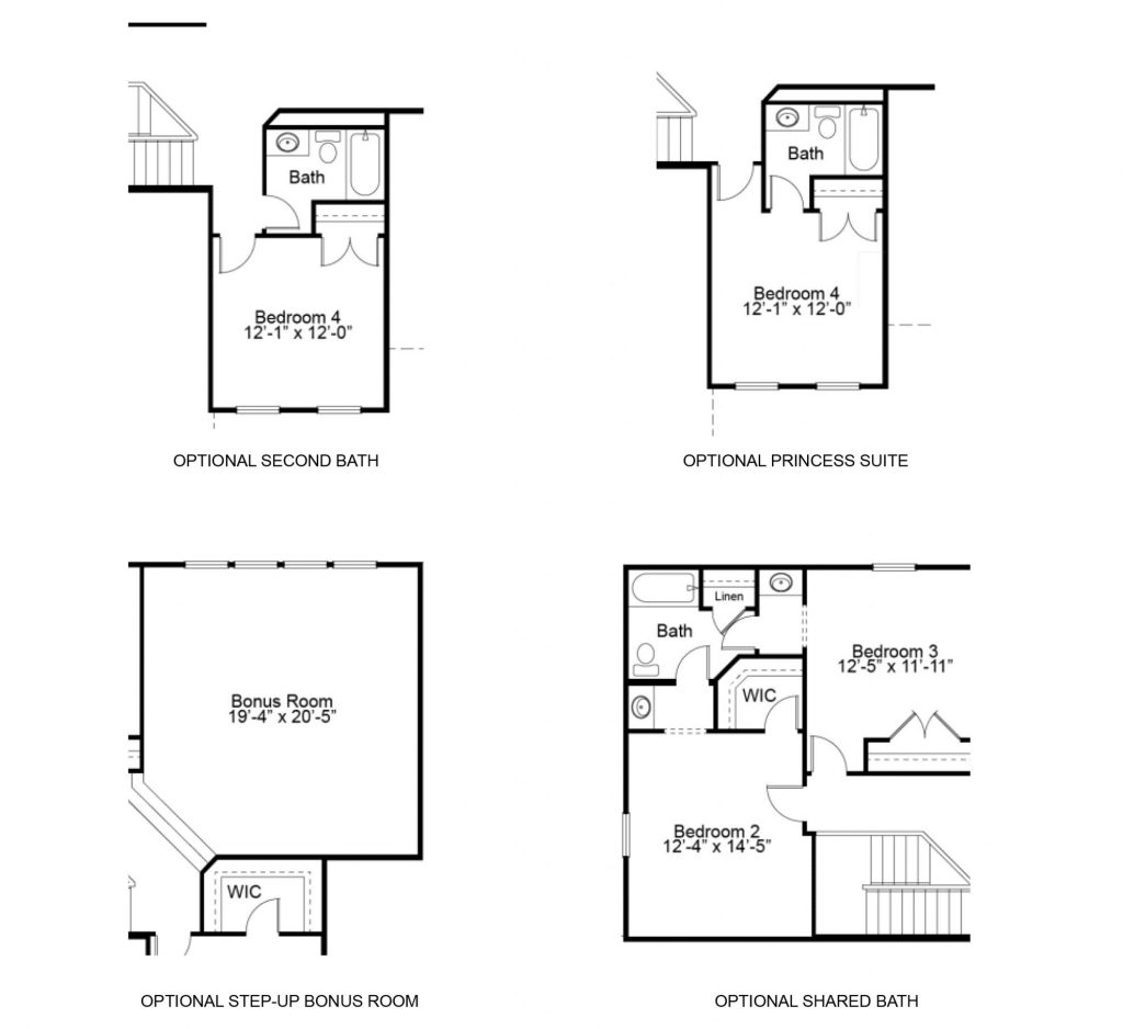 Glenhurst II 2nd FL Options- 1.5 Story House Plans in MO