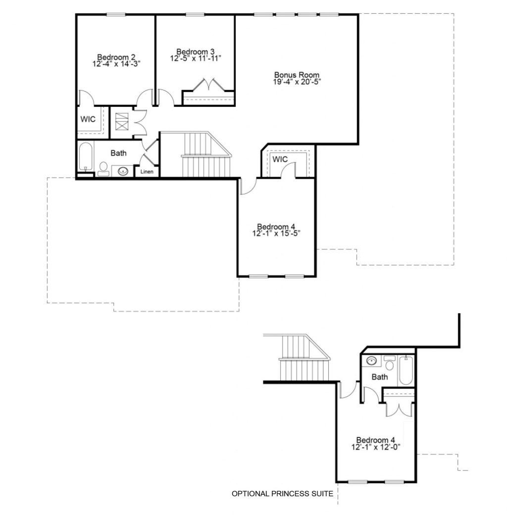 Glenhurst II 2nd FL - 1.5 Story House Plans in MO