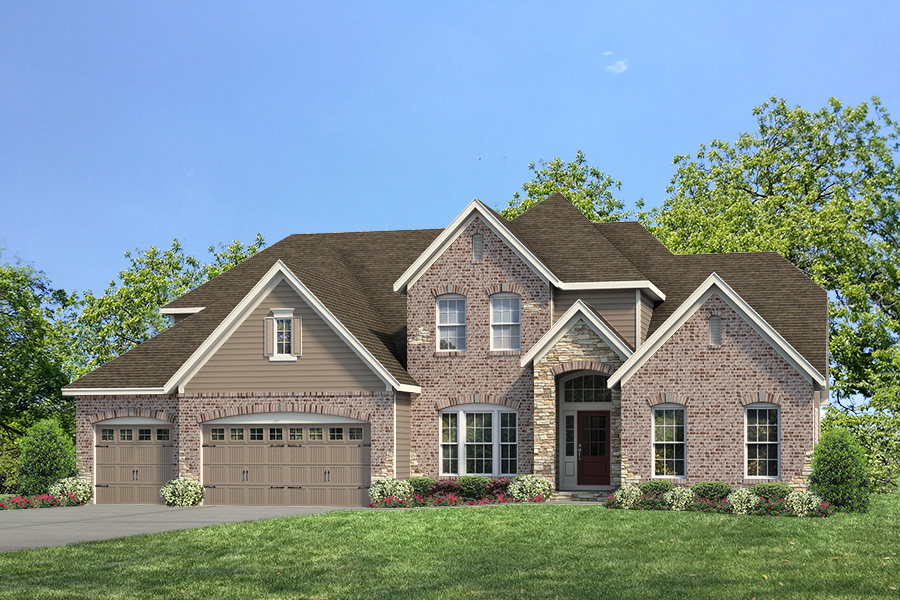 Parkview II Elv IV - 1.5 Story House Plans in MO