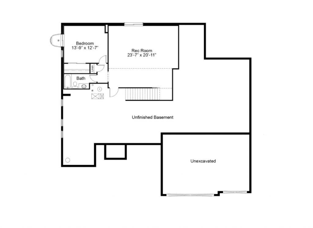 Woodside Optional Finished Lower Level - Ranch House Plans in MO