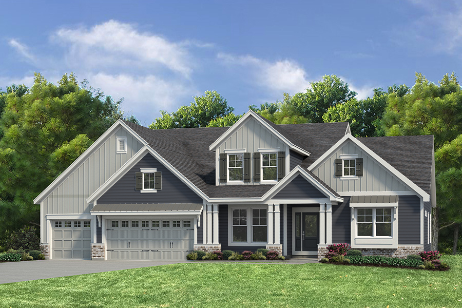 Glenhurst II Elv V - 1.5 Story House Plans in MO
